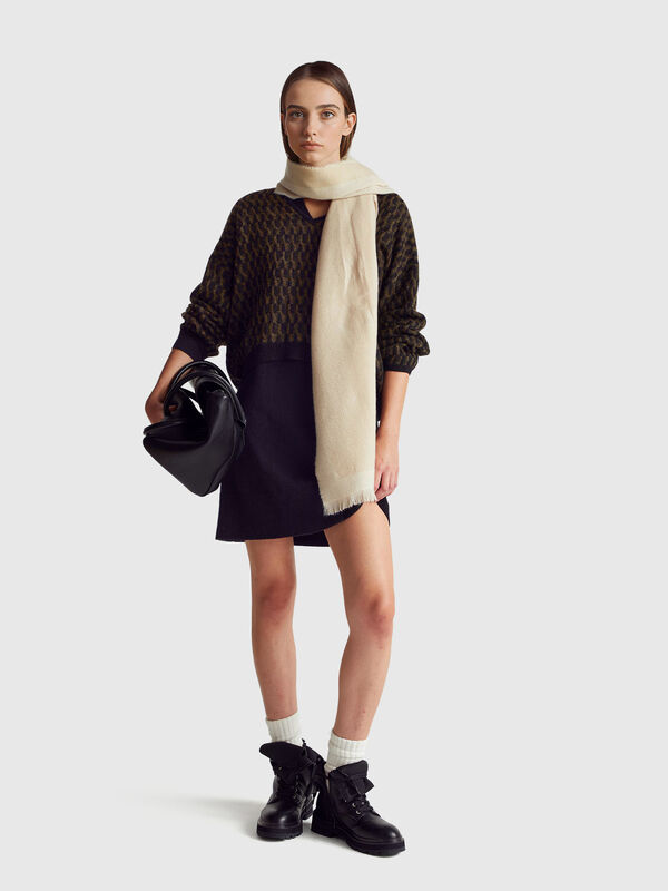 Pullover aus Alpaka-Mischgewebe mit Zopfmuster Damen