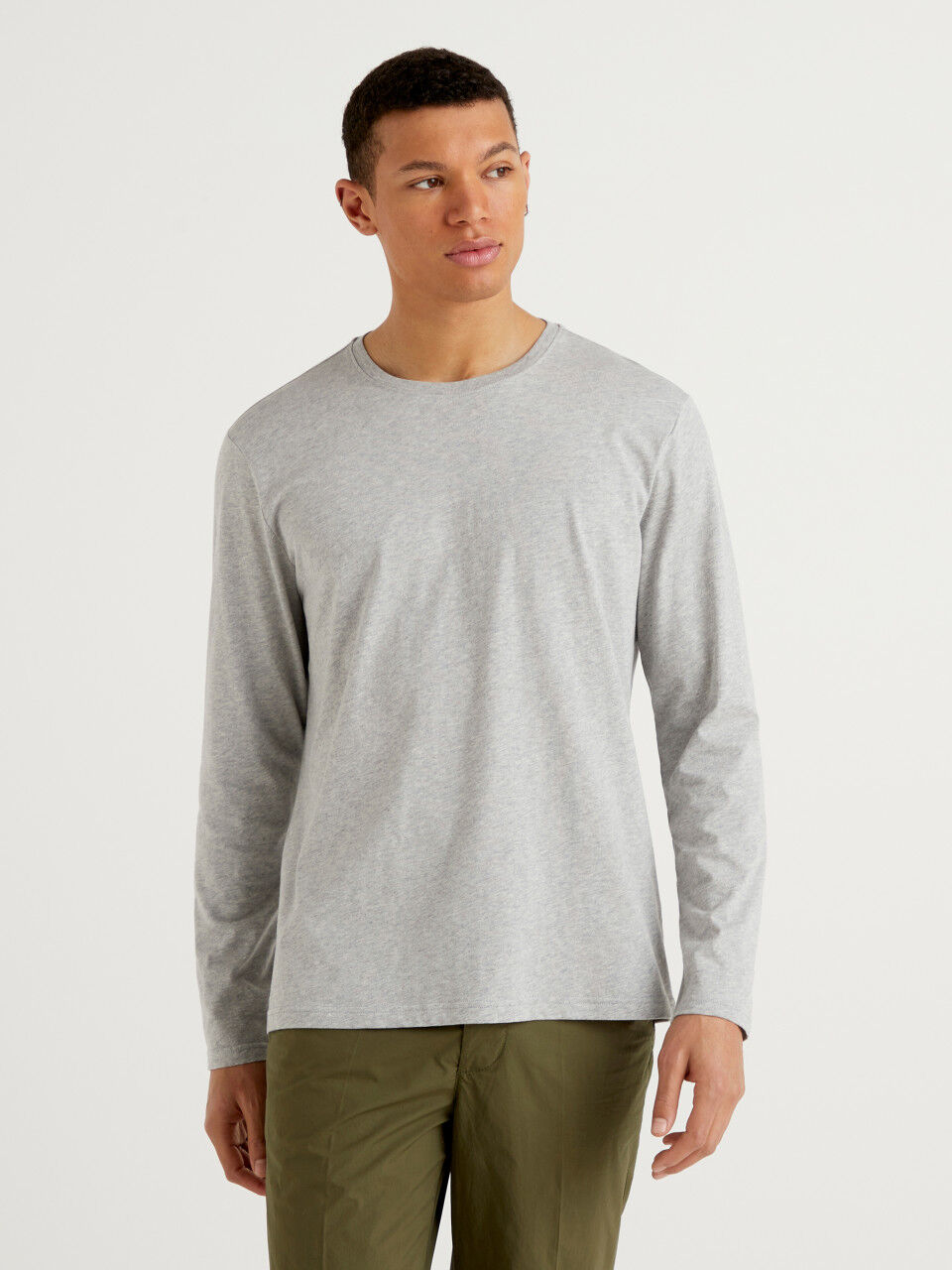 T-Shirt aus reiner Baumwolle mit langen Ärmeln