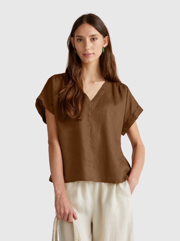 Bluse aus reinem Leinen Damen