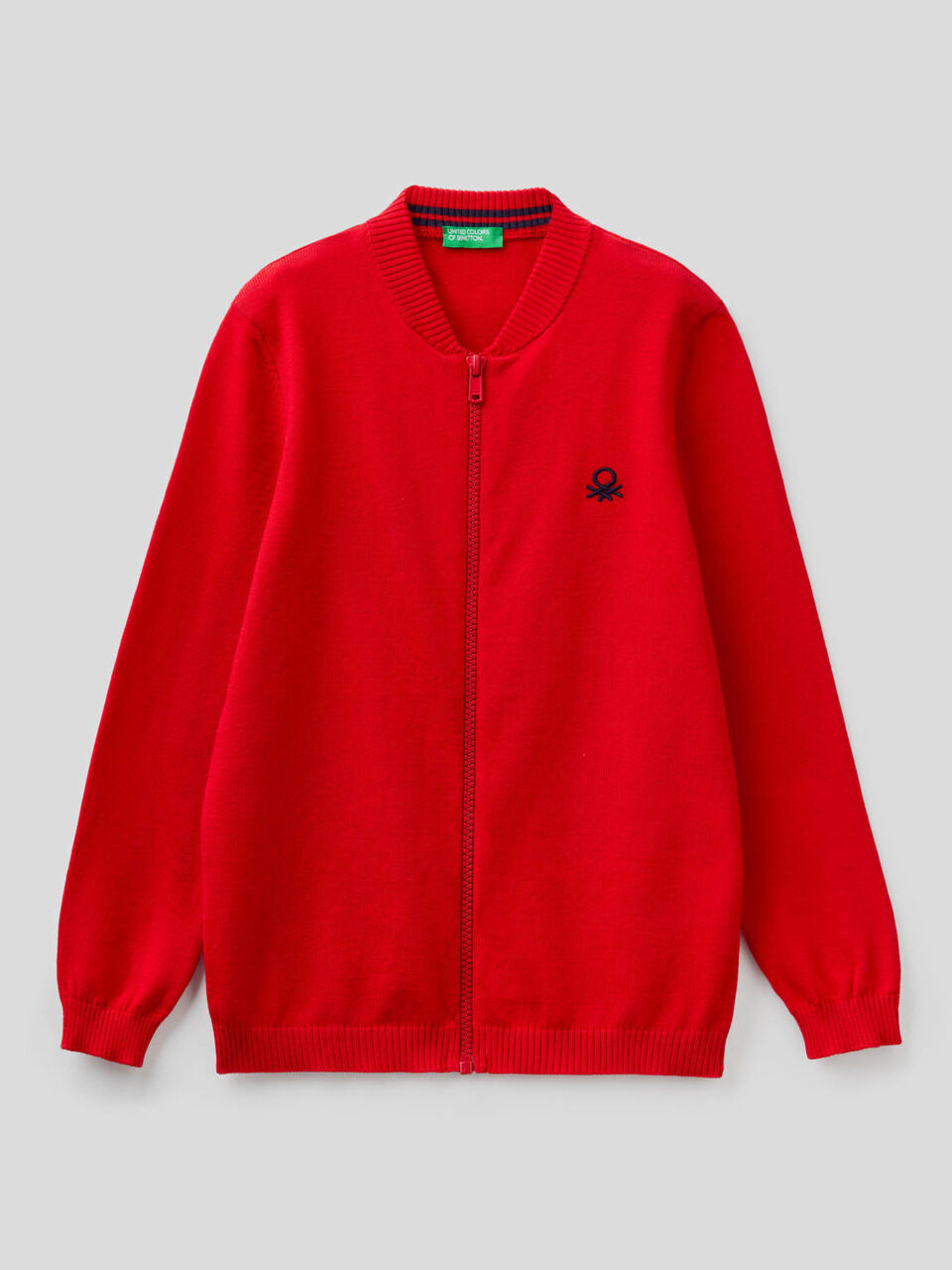 Strickjacke mit Reißverschluss in reiner Baumwolle image number 1