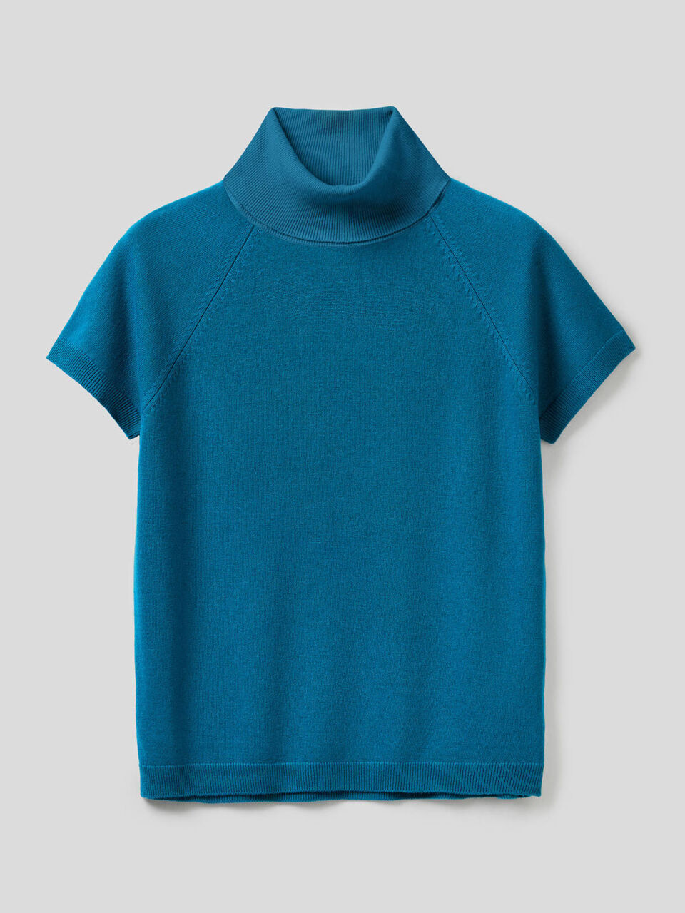 Rollkragenpullover mit kurzen Ärmeln in einer Mischung aus Wolle und Cashmere image number 1