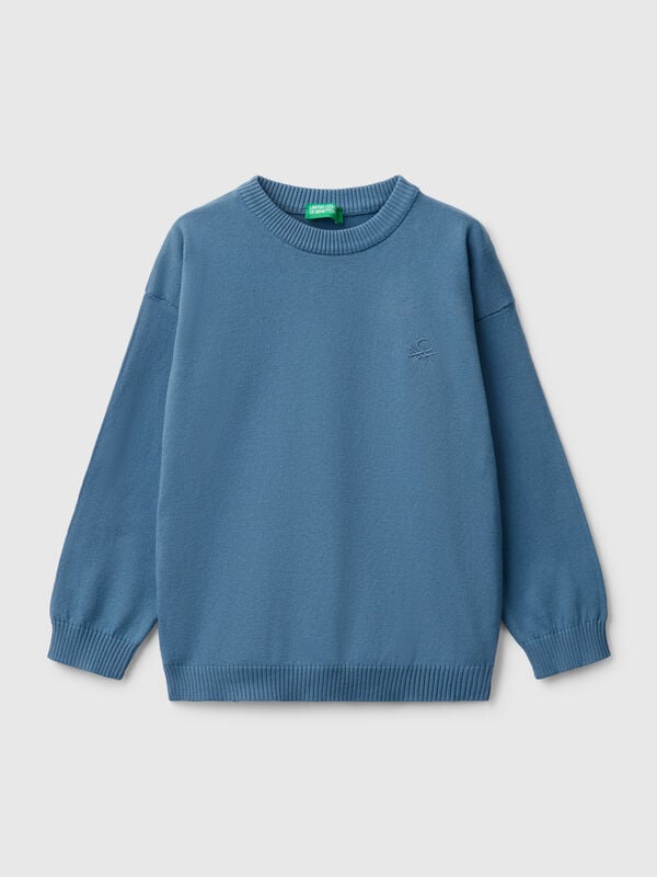 Pullover aus reiner Baumwolle mit Logo Jungen
