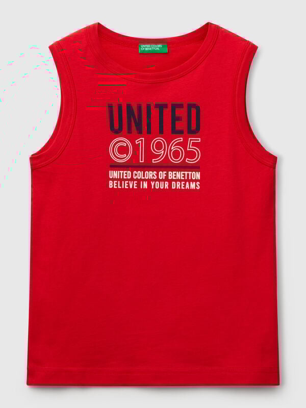 Tanktop aus 100 % Bio-Baumwolle mit Logo Jungen