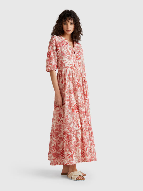 Kleid mit tropischem Print Damen