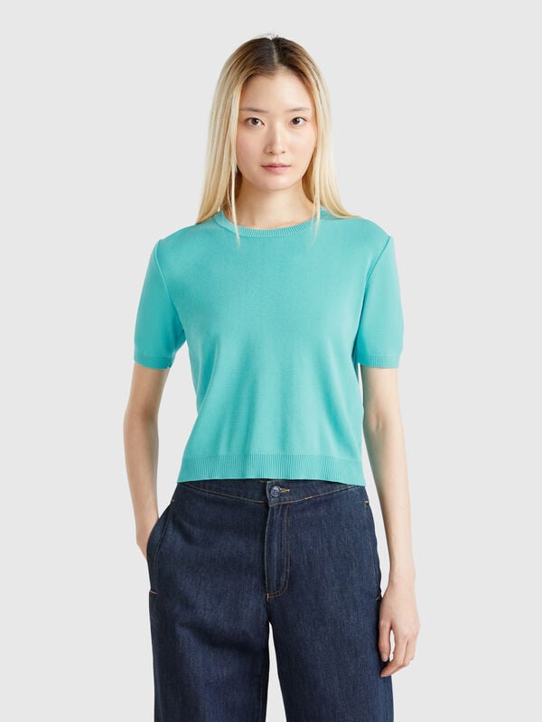 Kurzarmhemd aus 100 % Baumwolle Damen