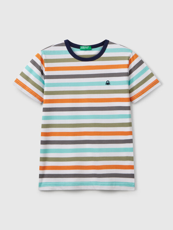 Gestreiftes T-Shirt aus 100 % Baumwolle Jungen