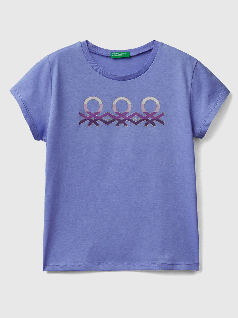 T-Shirt aus Bio-Baumwolle mit glitzerndem Logo
