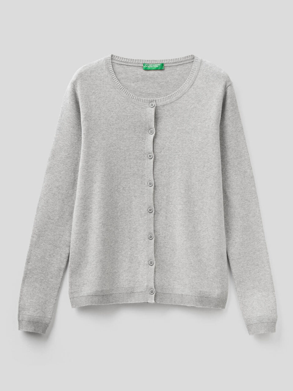 Strickjacke aus reiner % Baumwolle mit Rundausschnitt image number 1