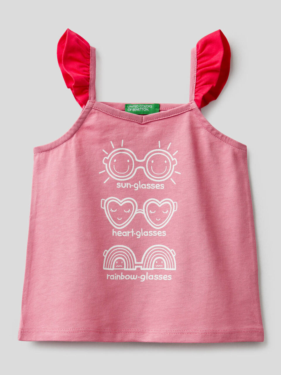 Top mit Print und kleinen Volants image number 1