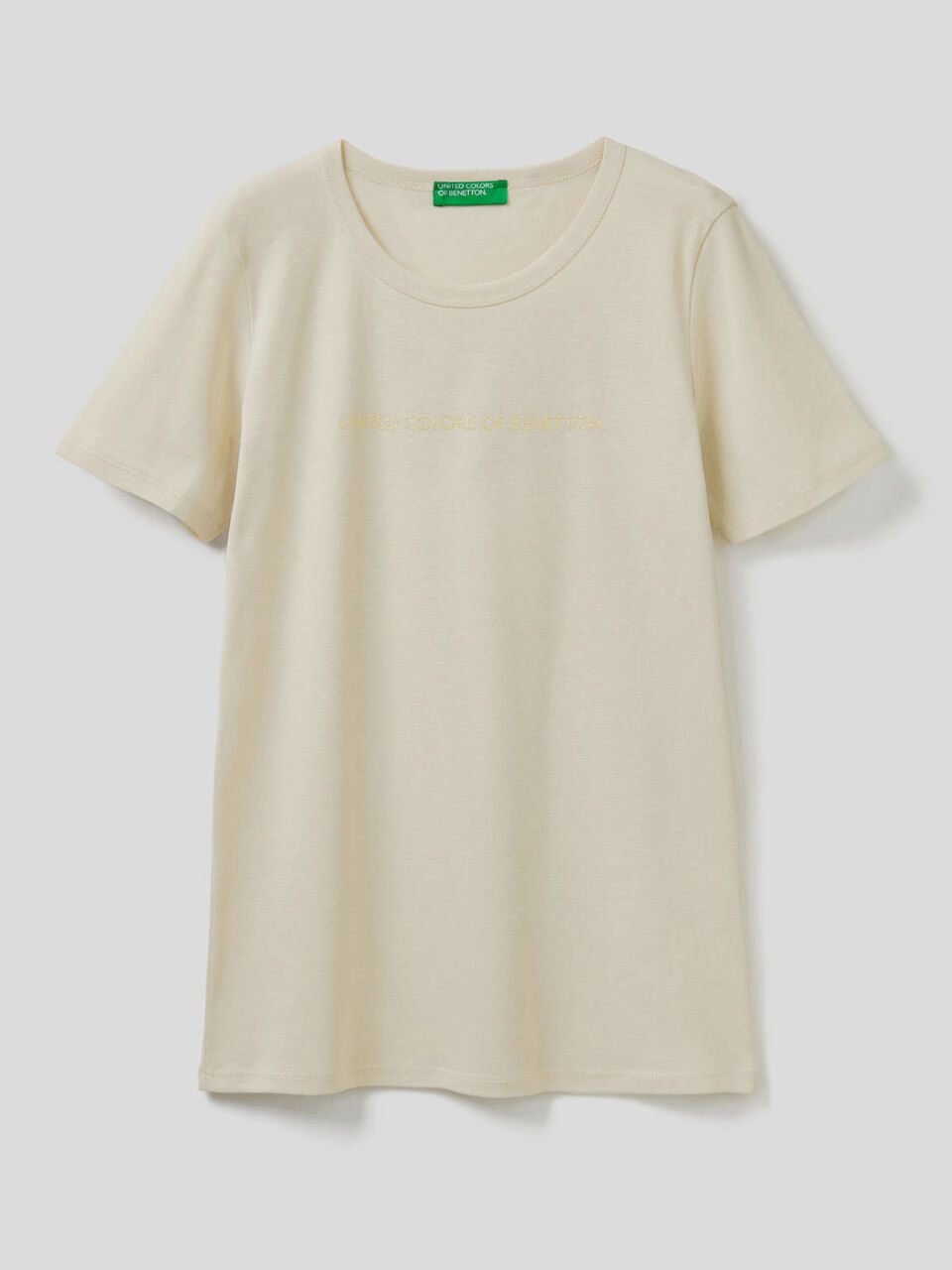 T-Shirt aus 100% Baumwolle mit glitzerndem Logoprint image number 1