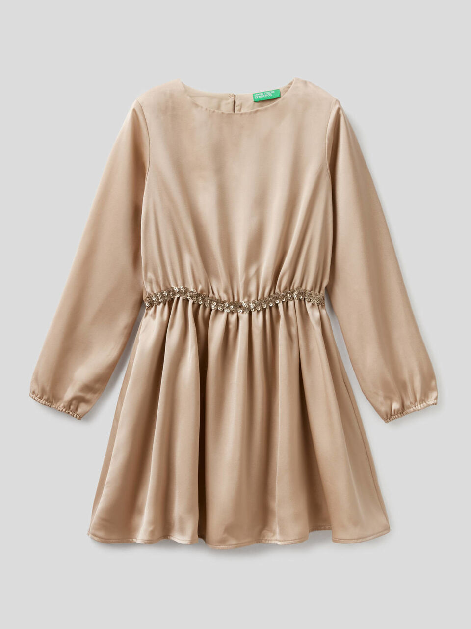 Kleid aus Satin mit Details mit Pailletten image number 1