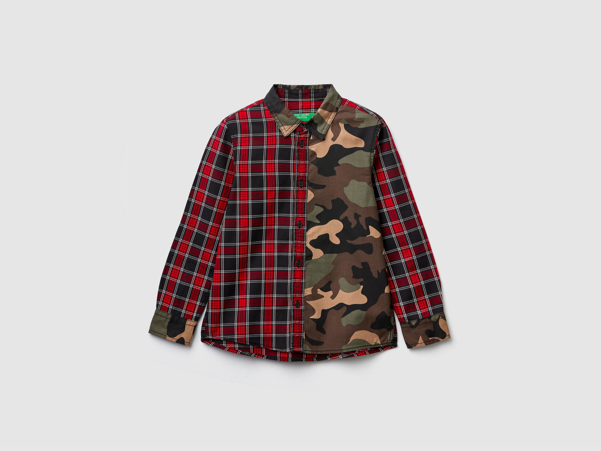 Hemd mit Karos und Camouflage image number null