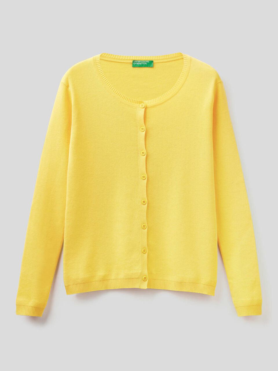 Strickjacke aus reiner % Baumwolle mit Rundausschnitt image number 1
