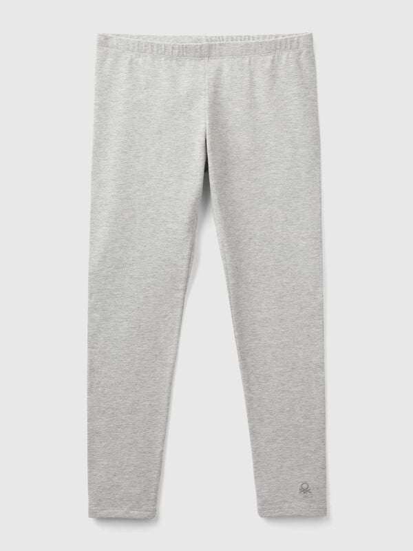 Leggings aus Stretch-Baumwolle mit Logo Mädchen
