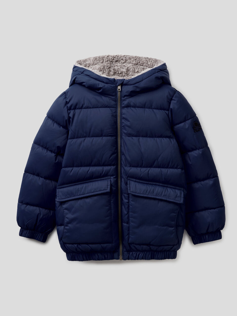 Gefütterte Jacke mit Teddystoff innen image number 1