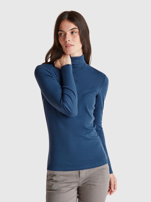 Langarm-T-Shirt mit hohem Halsausschnitt Langarm-T-Shirt mit hohem Halsausschnitt Damen