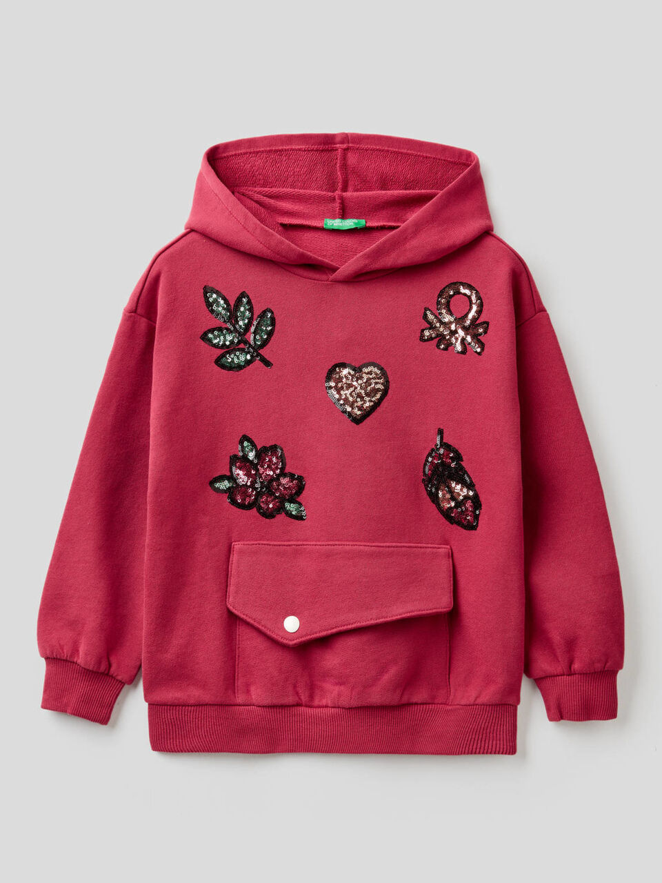 Sweatshirt mit Aufnäher und Pailletten image number 1
