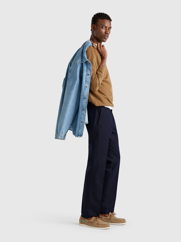 Slim-Fit-Chinohose aus Leinenmischung Herren