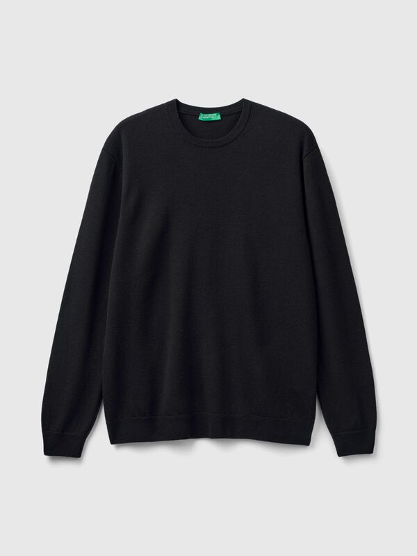 Schwarzer Pullover aus reiner Merinowolle Schwarzer Pullover aus reiner Merinowolle Herren