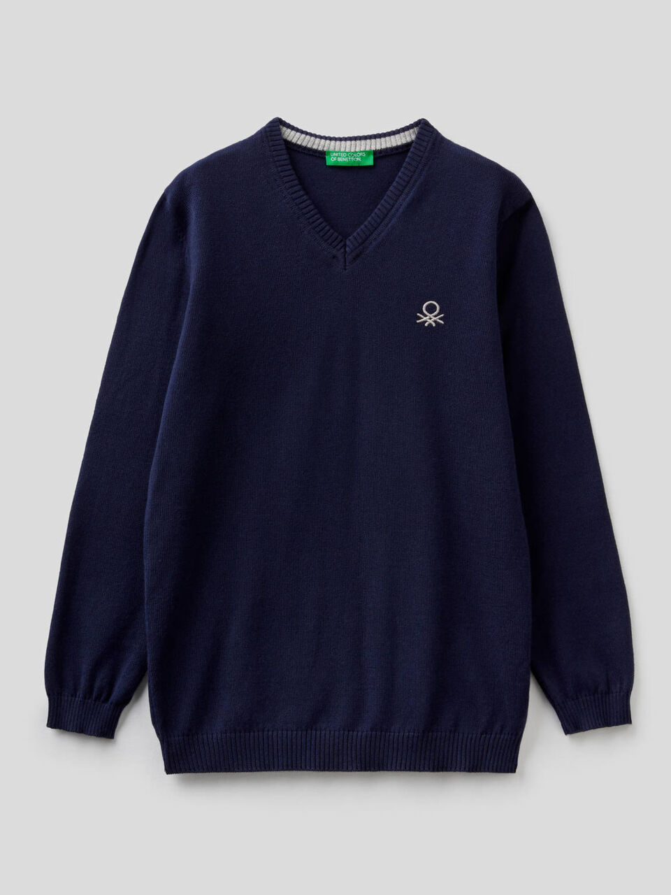 Pullover mit V-Ausschnitt in 100% Baumwolle image number 1