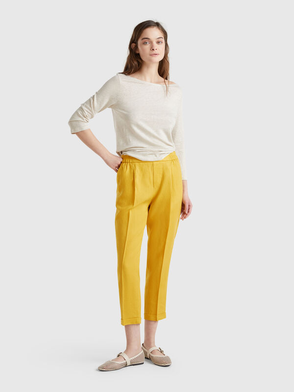 Kurze Hose aus 100 % Leinen Damen