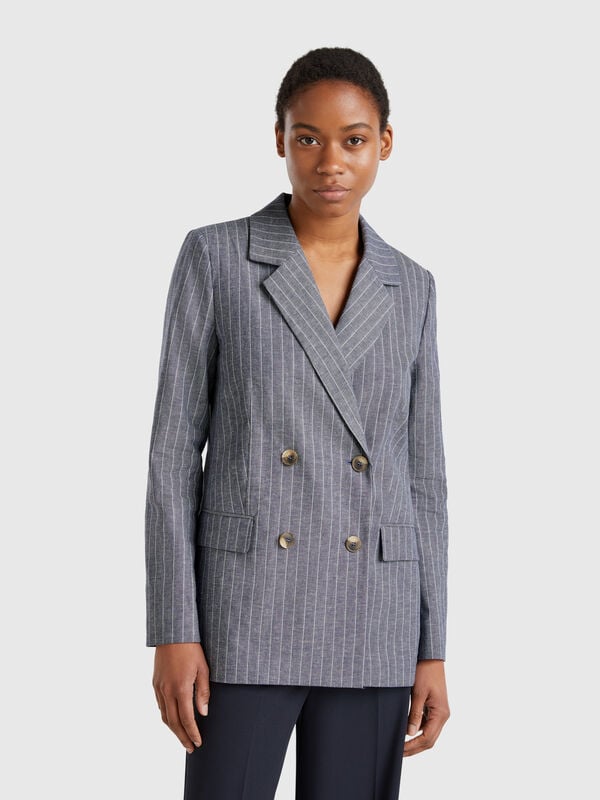 Zweireihiger Nadelstreifenblazer Damen