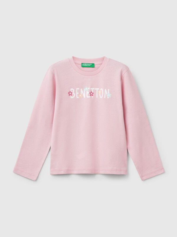 T-Shirt slim fit mit Glitzerdruck Mädchen