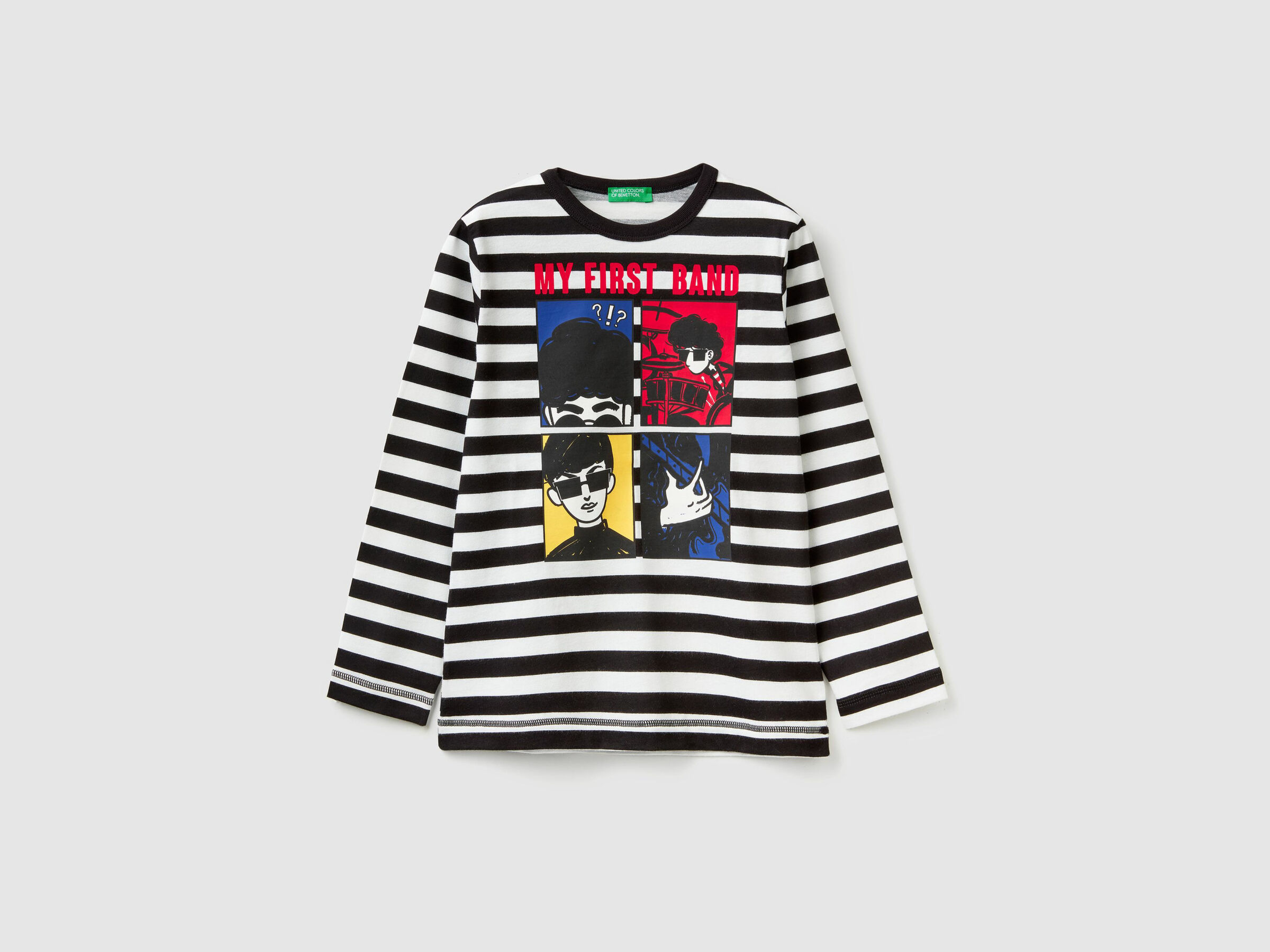 Gestreiftes T-Shirt mit Print image number null