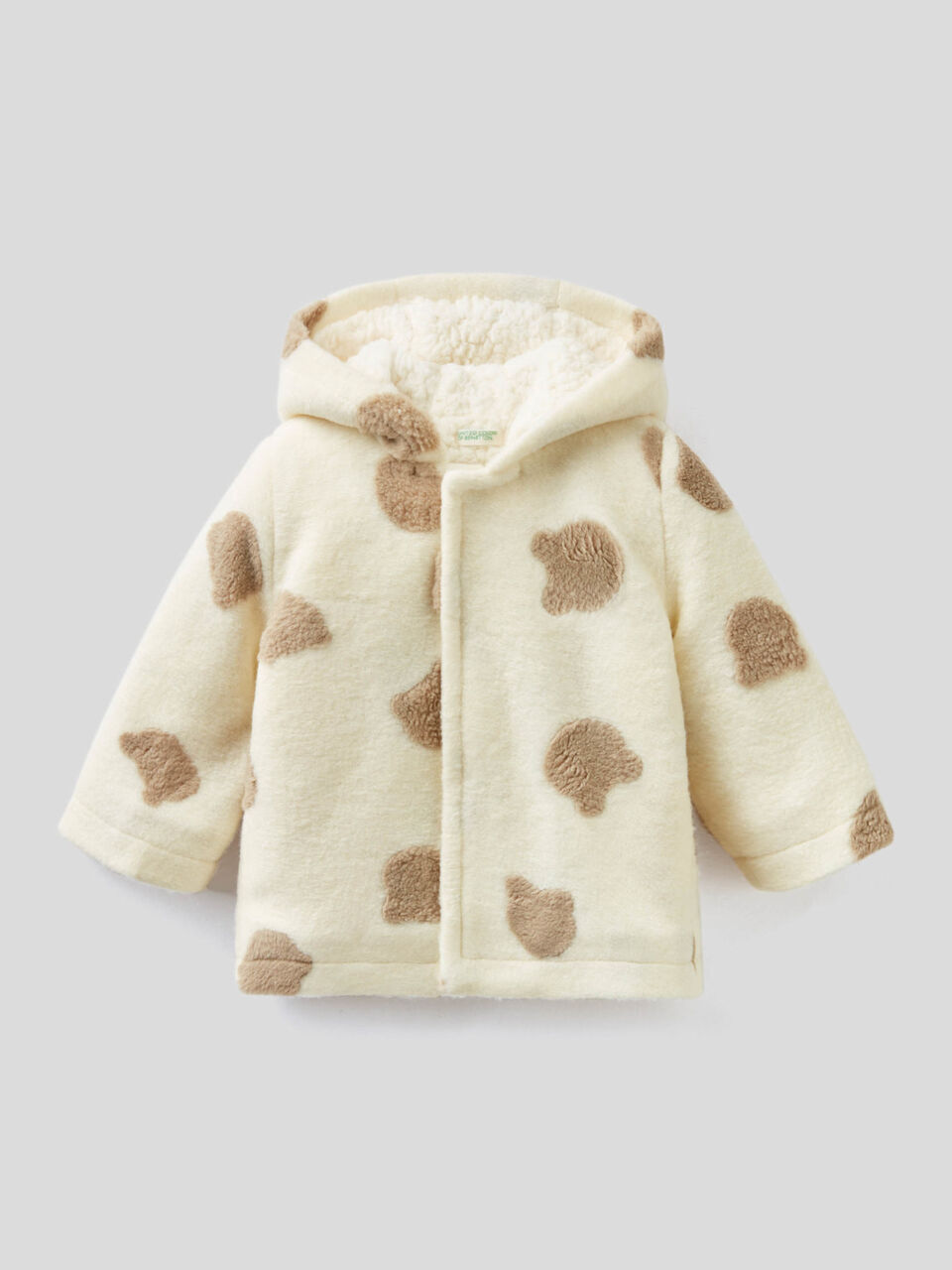 Mantel aus Fleece mit Kapuze image number 1