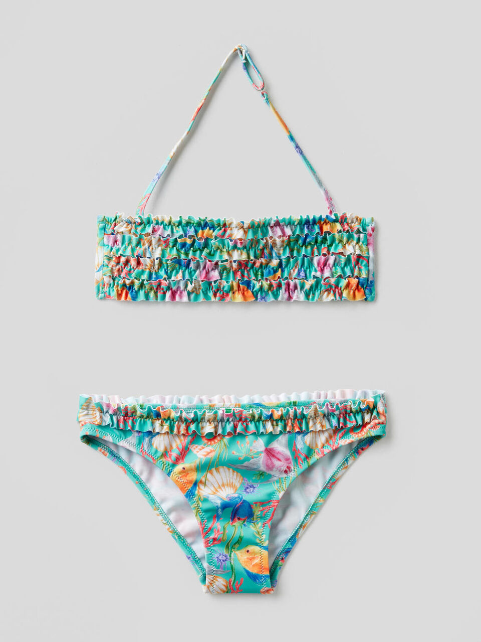Bikini mit Muster und Rüschen image number 1