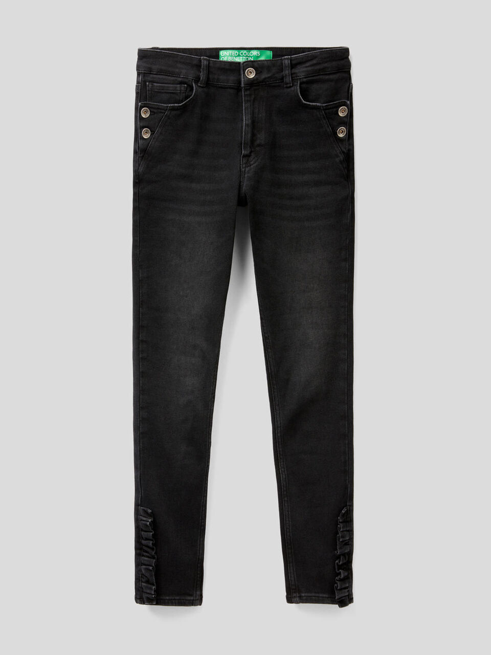 Skinny-Fit-Jeans mit Rüsche image number 1