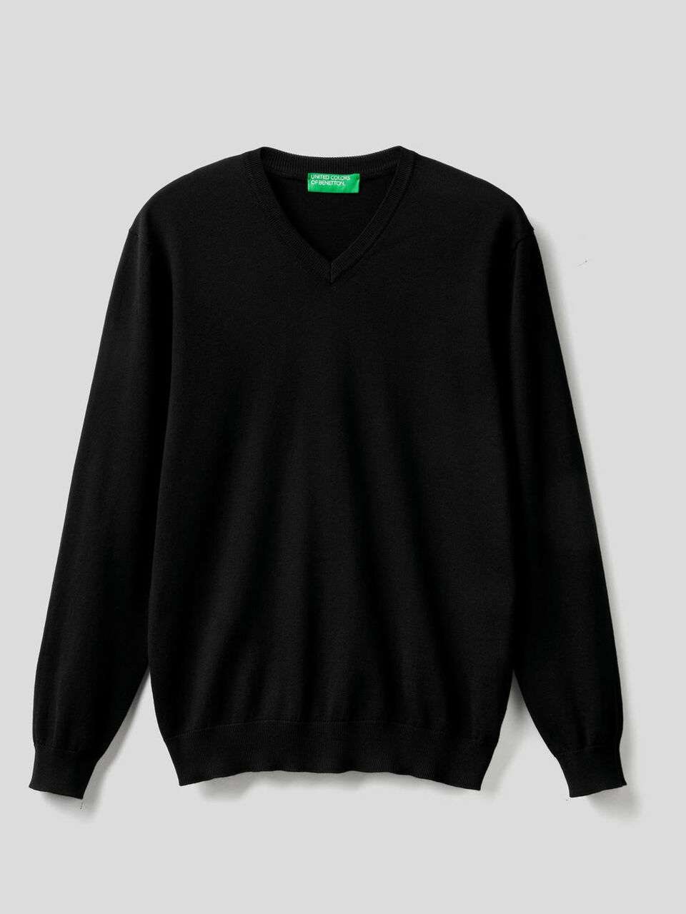 Pullover aus reiner Baumwolle mit V-Ausschnitt image number 1