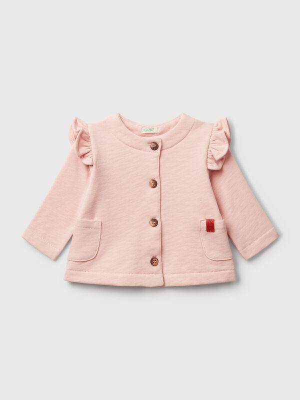 Frottee-Sweatshirt mit Rüschen Newborn
