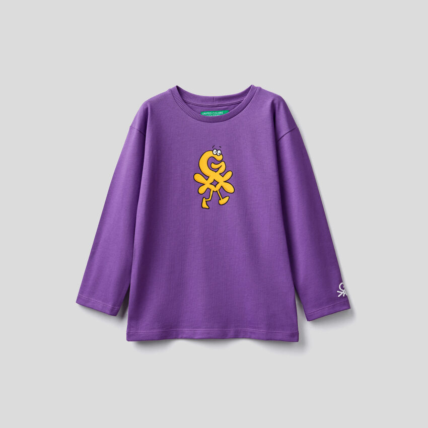 Langärmliges Unisex-T-Shirt by Ghali in Violett